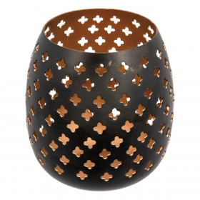 Βάση Ρεσώ Μεταλλική Μαύρη Χρυσή Διάτρητη Ρόμβοι 9.5cm