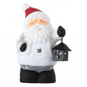 Χριστουγεννιάτικο Κεραμικό Άγιος Βασίλης με Φανάρι για Ρεσώ 8x6x14cm