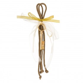 Γούρι Διακοσμητικό Κλειδί Χρυσό Καφέ Κορδόνι 19 cm
