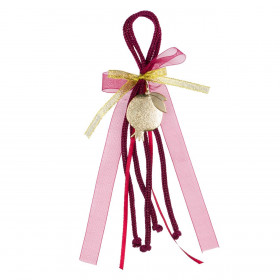 Γούρι Διακοσμητικό Ρόδι Χρυσό Μπορντό Κορδόνι 20cm