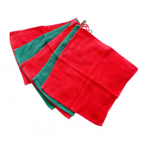 Χριστουγεννιάτικες Πετσέτες Χεριών Κόκκινες Πράσινες 28x28cm - 5 τμχ.