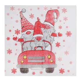 Χριστουγεννιάτικες Χαρτοπετσέτες Λευκές Άγιος Βασίλης Gnome "Merry Christmas" 33x33cm - 160 τμχ.   Χριστουγεννιάτικες Χαρτοπετσέτες Λευκές Άγιος Βασίλης Gnome "Merry Christmas" 33x33cm - 160 τμχ.