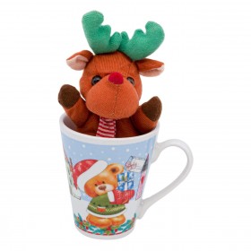 Χριστουγεννιάτικο Σετ Κούπα με Αρκουδάκι Τάρανδος 280ml