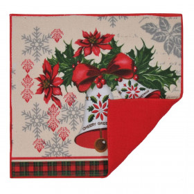 Χριστουγεννιάτικο Πανί Κουζίνας Στεγνώματος Καμπάνες 42x38cm
