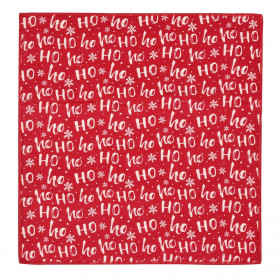 Χριστουγεννιάτικο Πανί Κουζίνας Στεγνώματος Κόκκινο &quotΗο Ηο Ηο&quot Νιφάδες 45x40cm