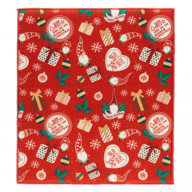 Χριστουγεννιάτικο Πανί Κουζίνας Στεγνώματος Κόκκινο Άγιος Βασίλης Gnome 45x40 cm