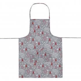 Χριστουγεννιάτικη Ποδιά Κουζίνας Γκρι Άγιος Βασίλης Gnome 75x55cm