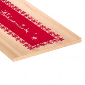 Χριστουγεννιάτικο Runner Κόκκινη Τσόχα Νιφάδες 117x30 cm 