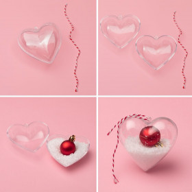Χριστουγεννιάτικα Στολίδια Δέντρου Διάφανες Καρδιές Χειροτεχνίας 8 cm - 4 τμχ. Χριστουγεννιάτικα Στολίδια Δέντρου Διάφανες Καρδιές Χειροτεχνίας 8 cm - 4 τμχ.