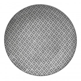 Πιάτο Σερβιρίσματος Φαγητού Πορσελάνη Λευκό Γκρι Μοτίβο 26.5 cm