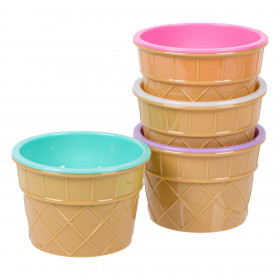 Μπολ Παγωτού Πλαστικό Στρογγυλό Χωνάκι 200 ml - 4 τμχ.  Μπολ Παγωτού Πλαστικό Στρογγυλό Χωνάκι 200 ml - 4 τμχ.