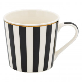 Κούπα New Bone Τριγωνική Λευκή Μαύρη Ριγέ Χρυσό Χείλος 400 ml
