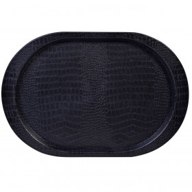 Δίσκος Σερβιρίσματος Πλαστικός Μαύρος Croco 46x34 cm