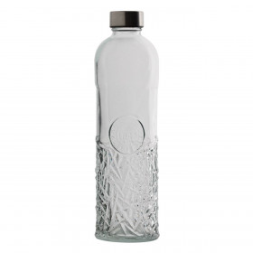Μπουκάλι Νερού Γυάλινο Διάφανο με Βιδωτό Μεταλλικό Καπάκι 1 lt