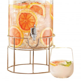 Βάση για Δοχείο με Βρύση Μεταλλική Χρυσή 18x18 cm