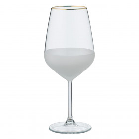 Ποτήρι Κρασιού Γυάλινο Διάφανο Ματ Κολωνάτο Χρυσό Χείλος 490 ml Ποτήρι Κρασιού Γυάλινο Διάφανο Ματ Κολωνάτο Χρυσό Χείλος 490 ml