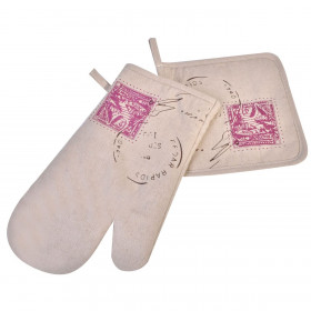 Γάντι &amp Πιάστρα Εκρού - 2 τμχ.