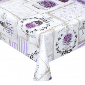 Τραπεζομάντηλο Κουζίνας Λευκό Λεβάντα 180x140cm