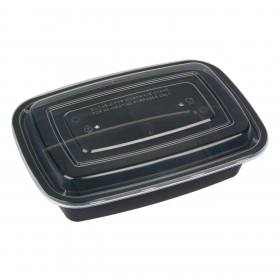 Σετ Φαγητοδοχεία Πλαστικά Μαύρα Διάφανο Καπάκι 1 lt - 5 τμχ. 