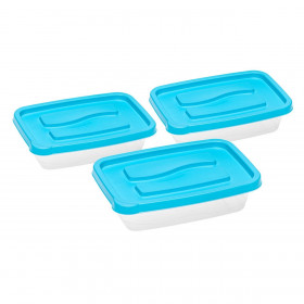 Φαγητοδοχεία Τυρκουάζ Διάφανα 1.02 lt - 3 τμχ.