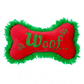 Χριστουγεννιάτικο Παιχνίδι Σκύλου Λούτρινο Κόκκαλο 18x9cm