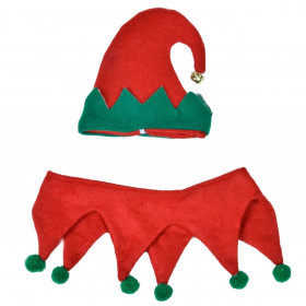 Χριστουγεννιάτικο Σετ Σκύλου Σκουφί & Κολάρο Καλικάντζαρου Χριστουγεννιάτικο Σετ Σκύλου Σκουφί & Κολάρο Καλικάντζαρου