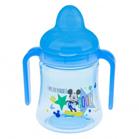 Εκπαιδευτικό Ποτήρι με Χερούλι Πλαστικό Γαλάζιο Για Αγόρι MICKEY 270 ml