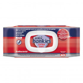 Υγρομάντηλα Αντιβακτηριδιακά Wet Hankies Κατά του Κορωνοϊού - 63 τμχ.
