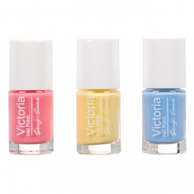 Σετ Βερνίκια Μακράς Διαρκείας Κοραλί Κίτρινο Σιέλ - 3x6 ml