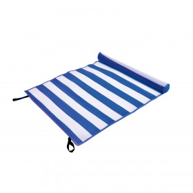 Ψάθα Παραλίας Ρολό Μονή Πλαστική Μπλε Λευκή Ριγέ 180x60 cm