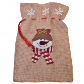 Χριστουγεννιάτικο Πουγκί Λινάτσα 25x35 cm