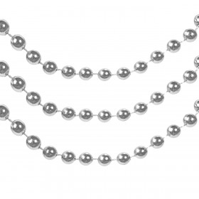 Χριστουγεννιάτικη Γιρλάντα Στολισμού Δέντρου Ασημί Πέρλες 5 m