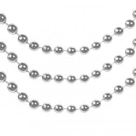 Χριστουγεννιάτικη Γιρλάντα Στολισμού Δέντρου Ασημί Πέρλες 8 m