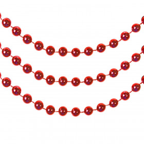 Χριστουγεννιάτικη Γιρλάντα Στολισμού Δέντρου Κόκκινες Πέρλες 5 m