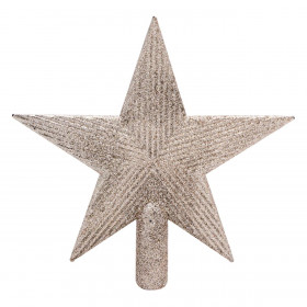 Χριστουγεννιάτικη Κορυφή Δέντρου Σαμπανί Αστέρι Glitter 22 cm