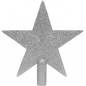 Χριστουγεννιάτικη Κορυφή Δέντρου Ασημί Αστέρι Glitter 22 cm Χριστουγεννιάτικη Κορυφή Δέντρου Ασημί Αστέρι Glitter 22 cm