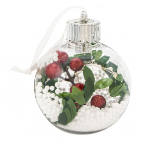 Χριστουγεννιάτικη Μπάλα Διάφανη Χιόνι Berries LED 8 cm Χριστουγεννιάτικη Μπάλα Διάφανη Χιόνι Berries LED 8 cm