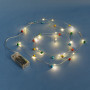20 Διακοσμητικά Λαμπάκια LED Μπαταρίας Χρωματιστά Κουδουνάκια 2.20 m - Θερμό Λευκό