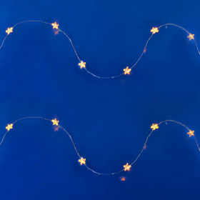 20 Διακοσμητικά Λαμπάκια Μπαταρίας Διάφανα Αστέρια 2.3 m - Λευκό Θερμό 20 Διακοσμητικά Λαμπάκια Μπαταρίας Διάφανα Αστέρια 2.3 m - Λευκό Θερμό