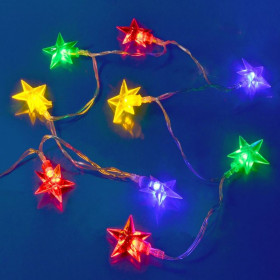 15 Λαμπάκια LED Μπαταρίας Aστέρια 1.7 m - Πολύχρωμο 15 Λαμπάκια LED Μπαταρίας Aστέρια 1.7 m - Πολύχρωμο