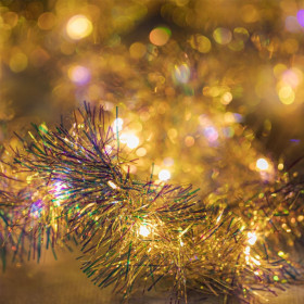 20 Χριστουγεννιάτικα Διακοσμητικά Λαμπάκια LED Γιράντα Tinsel Μπαταρίας 1.72 m - Θερμό Λευκό