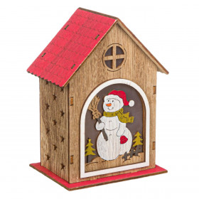 Χριστουγεννιάτικο Διακοσμητικό Σπιτάκι Χιονάνθρωπος με LED 16.5 cm Χριστουγεννιάτικο Διακοσμητικό Σπιτάκι Χιονάνθρωπος με LED 16.5 cm