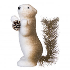 Χριστουγεννιάτικη Διακοσμητική Φιγούρα Αφρώδης Σκίουρος Καφέ με Κουκουνάρι 19 cm