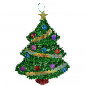 Χριστουγεννιάτικο Διακοσμητικό 3D Έλατο Στολισμένο Πράσινο Tinsel  42 εκ. Χριστουγεννιάτικο Διακοσμητικό 3D Έλατο Στολισμένο Πράσινο Tinsel  42 εκ.