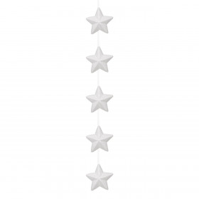 Χριστουγεννιάτικο Διακοσμητικό Κρεμαστό Αστέρια Λευκά με Glitter 85 cm