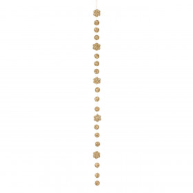 Χριστουγεννιάτικη Διακοσμητική Γιρλάντα Μπάλες Νιφάδες με Σαμπανί Tinsel 1m