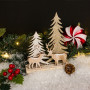 Χριστουγεννιάτικο Διακοσμητικό Ξύλινο Δέντρα Ελάφια Χρυσό Glitter 21 cm 