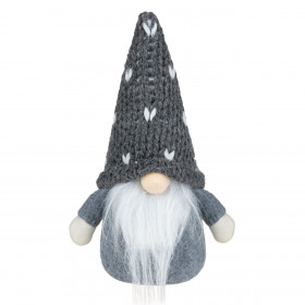 Χριστουγεννιάτικη Διακοσμητική Φιγούρα Άγιος Βασίλης Gnome Γκρι 17cm