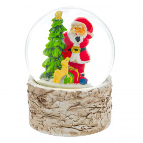 Χριστουγεννιάτικη Διακοσμητική Χιονόμπαλα Άγιος Βασίλης Έλατο 6cm