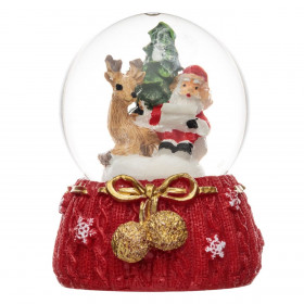 Χριστουγεννιάτικη Διακοσμητική Χιονόμπαλα Άγιος Βασίλης Τάρανδος 6cm